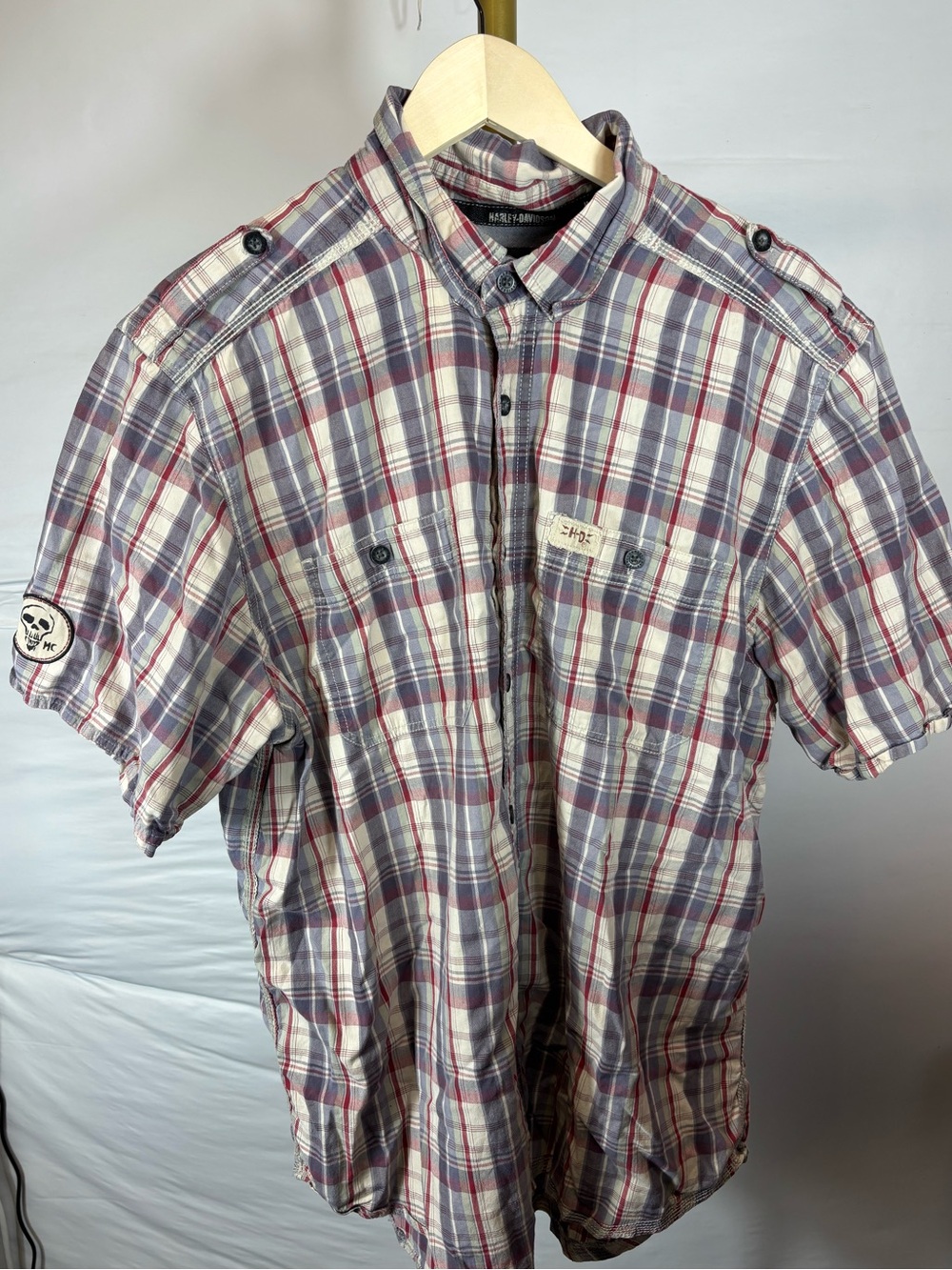 Harley Davidson Plaid Men’s Button Down Size Men XL
